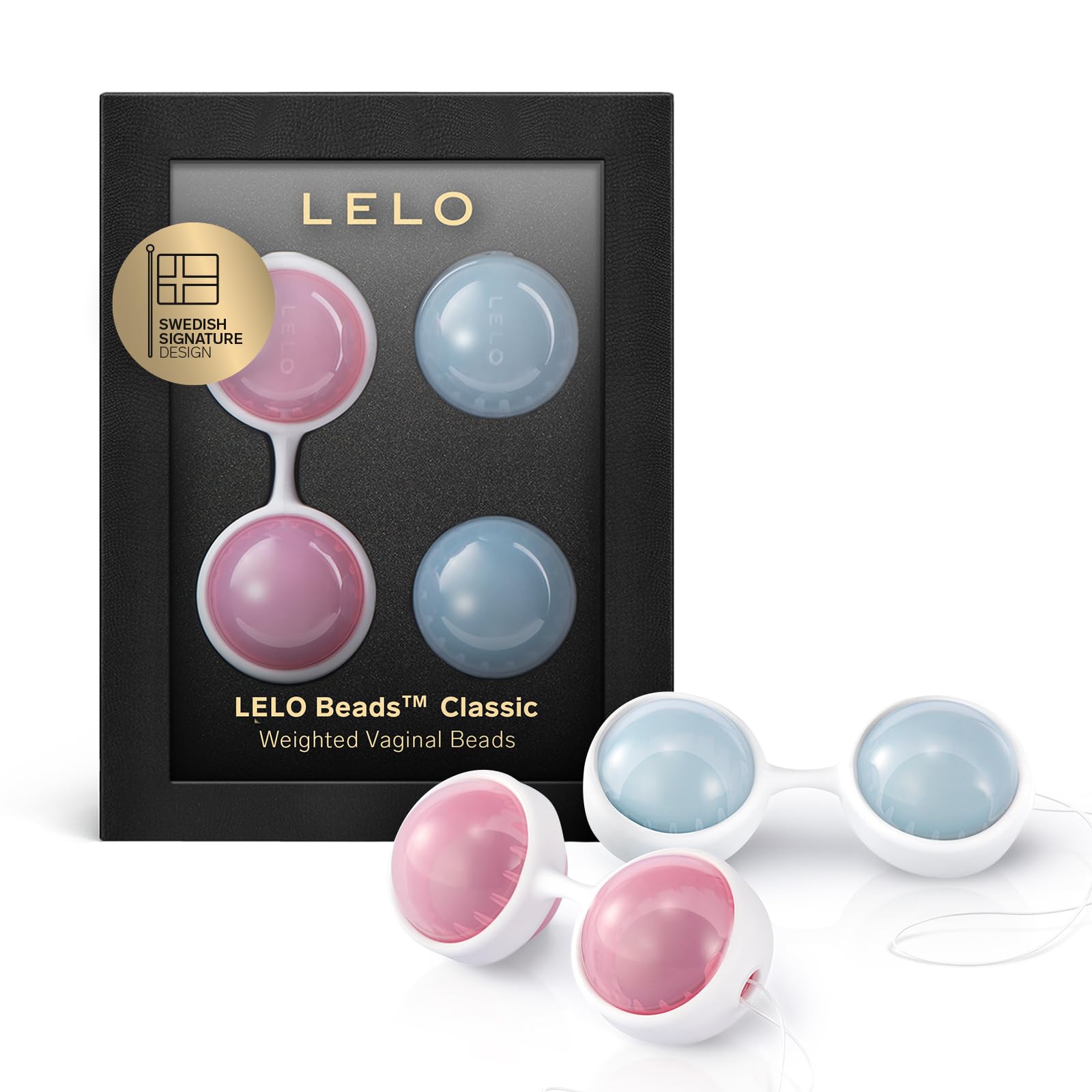 LELO Beads Classic Kegel Balls for Women of All Ages – Premium Silicone Exercise Weighted Balls with String