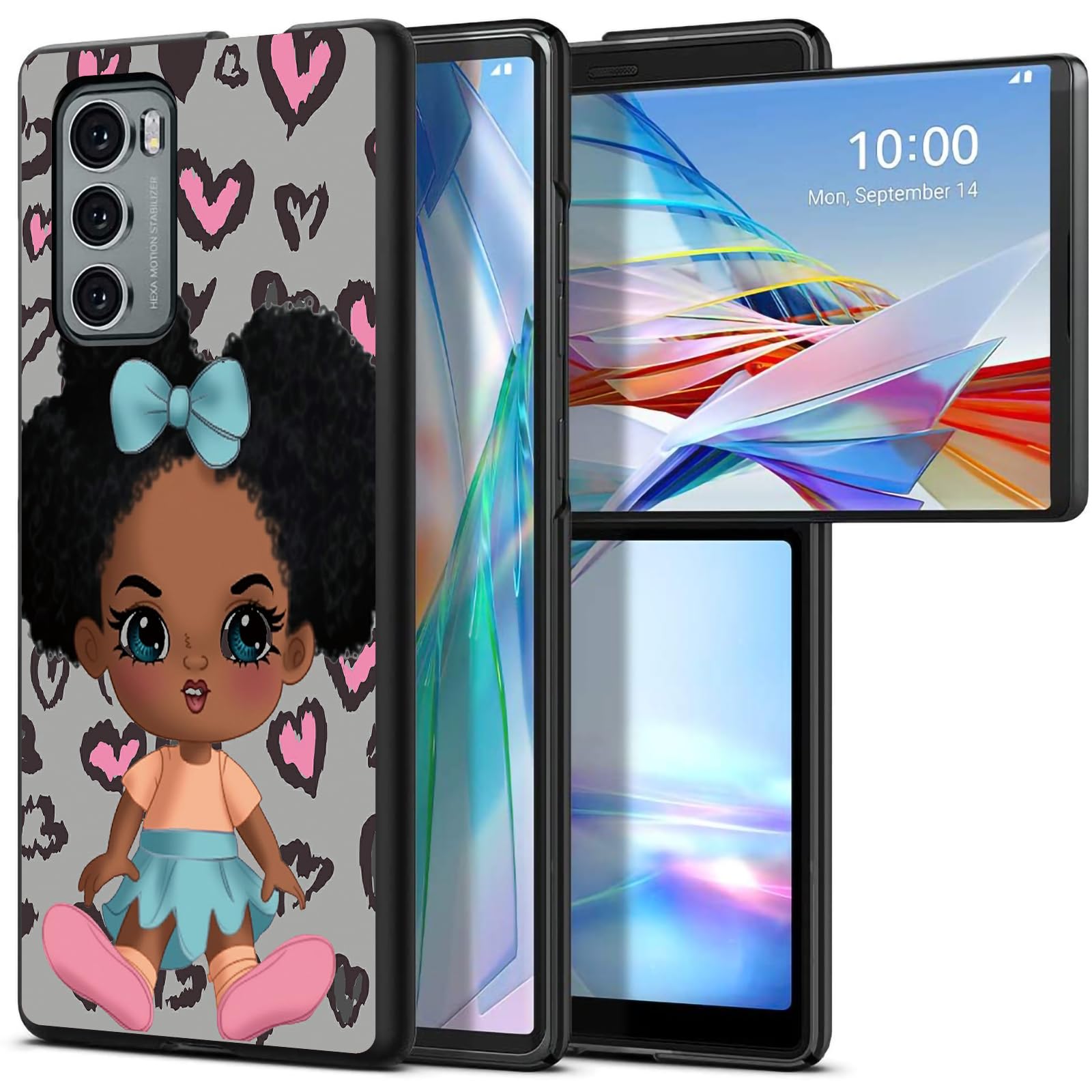 Baby Girl Black for LG Wing 5G 6.8" Phone Case, Slim Phone Case for LG Wing (2020), Hard PC Shookproof Wireless Charging Men/Women Cover for LG Wing 5G