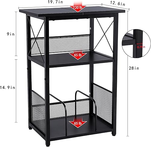 Miniatura 2 de Soporte para tocadiscos negro con almacenamiento de vinilo de hasta 100 álbumes, mesa de almacenamiento de discos de vinilo de 3 niveles con
