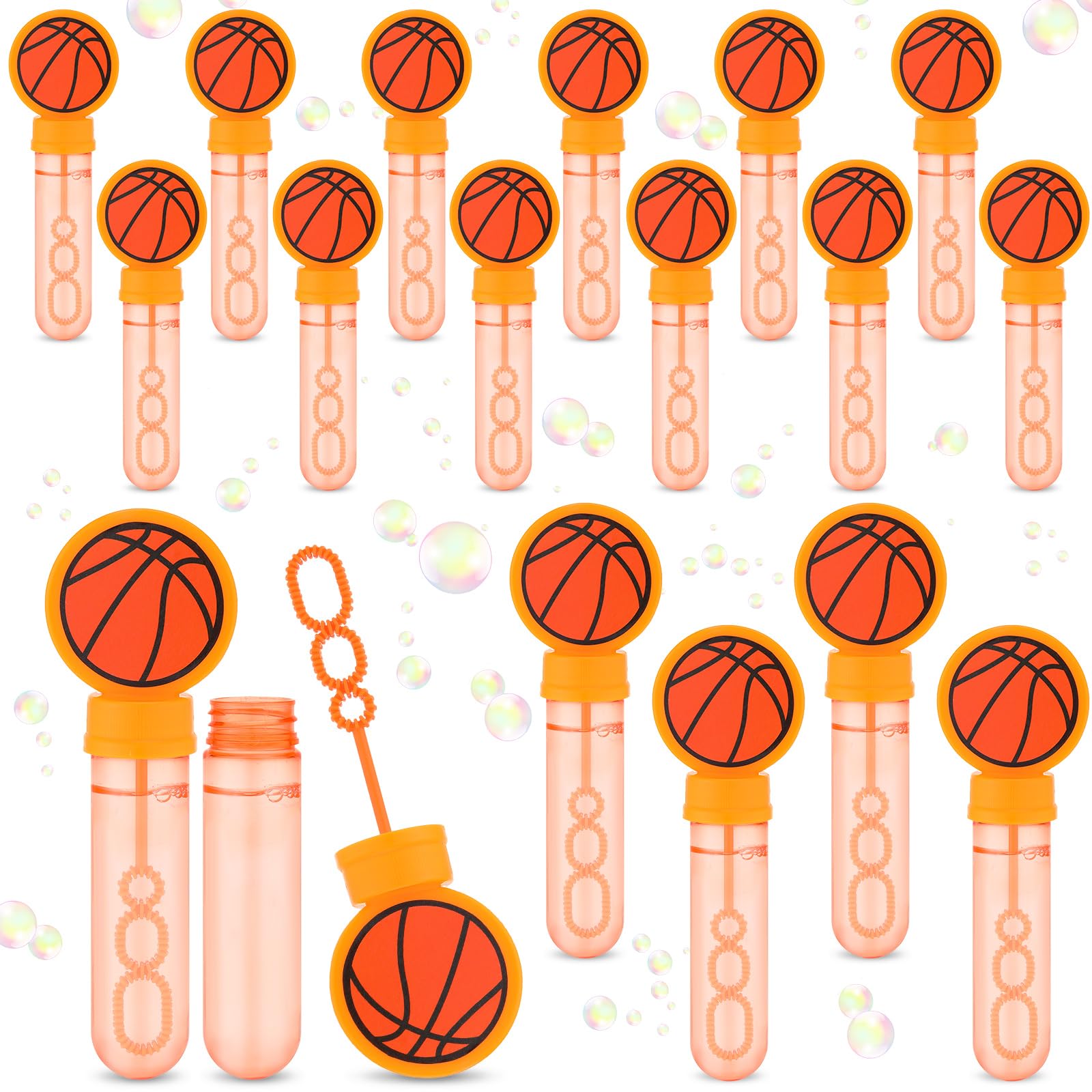 16 Pcs Basketball Bubble Wands Party Favors Basketball Gifts Birthday Bubble Wand Bulk Basketball Party Decorations Basketball Theme Birthday Party Supplies for Outdoor