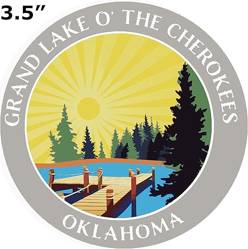Miniatura 6 de Lake Dock - Grand Lake O' The Cherokees - Oklahoma - Adhesivo adhesivo para ventana de coche y camión de 3.5 pulgadas