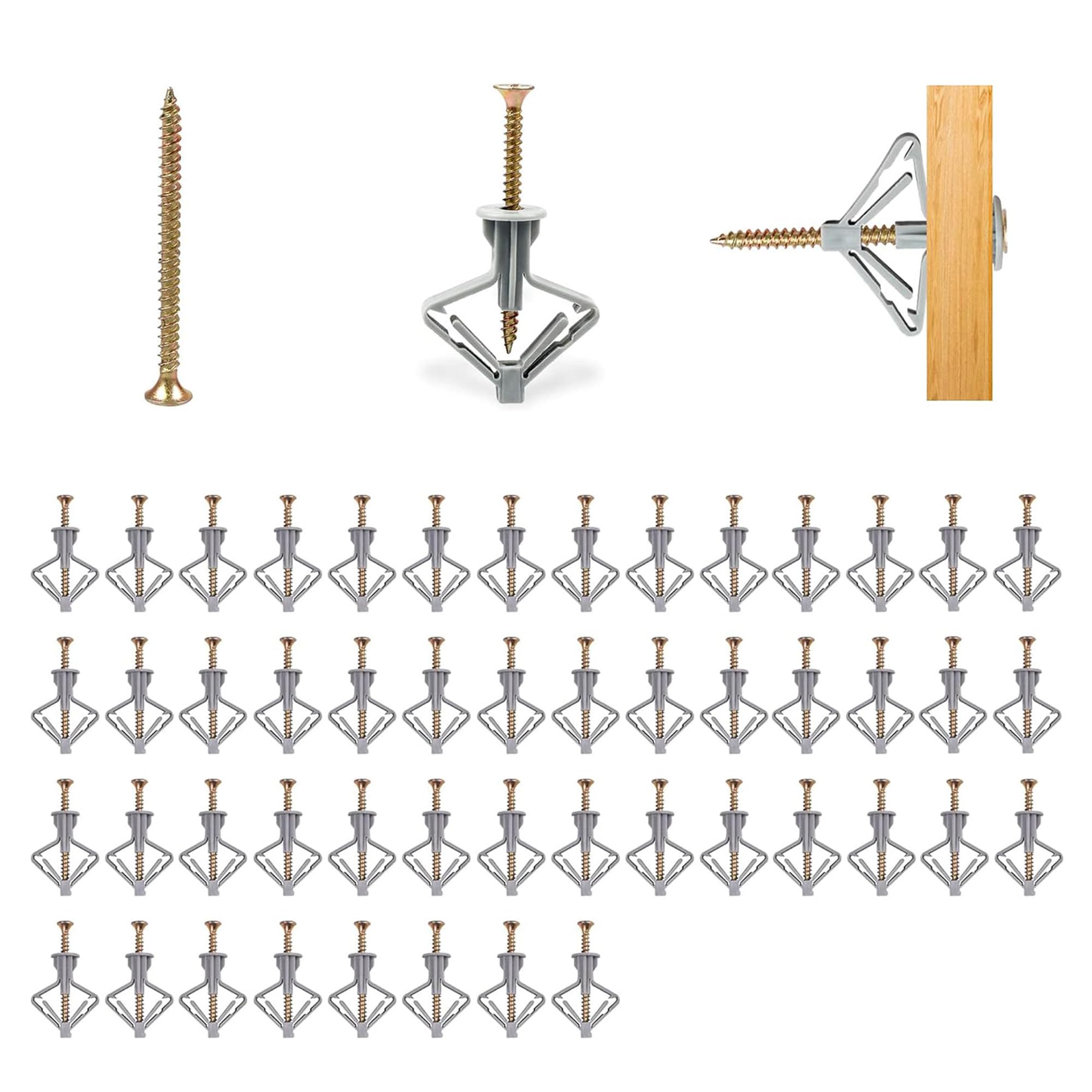 50pairs Plasterboard Fixings,Plasterboard Wall Plug,Plasterboard Screws ...