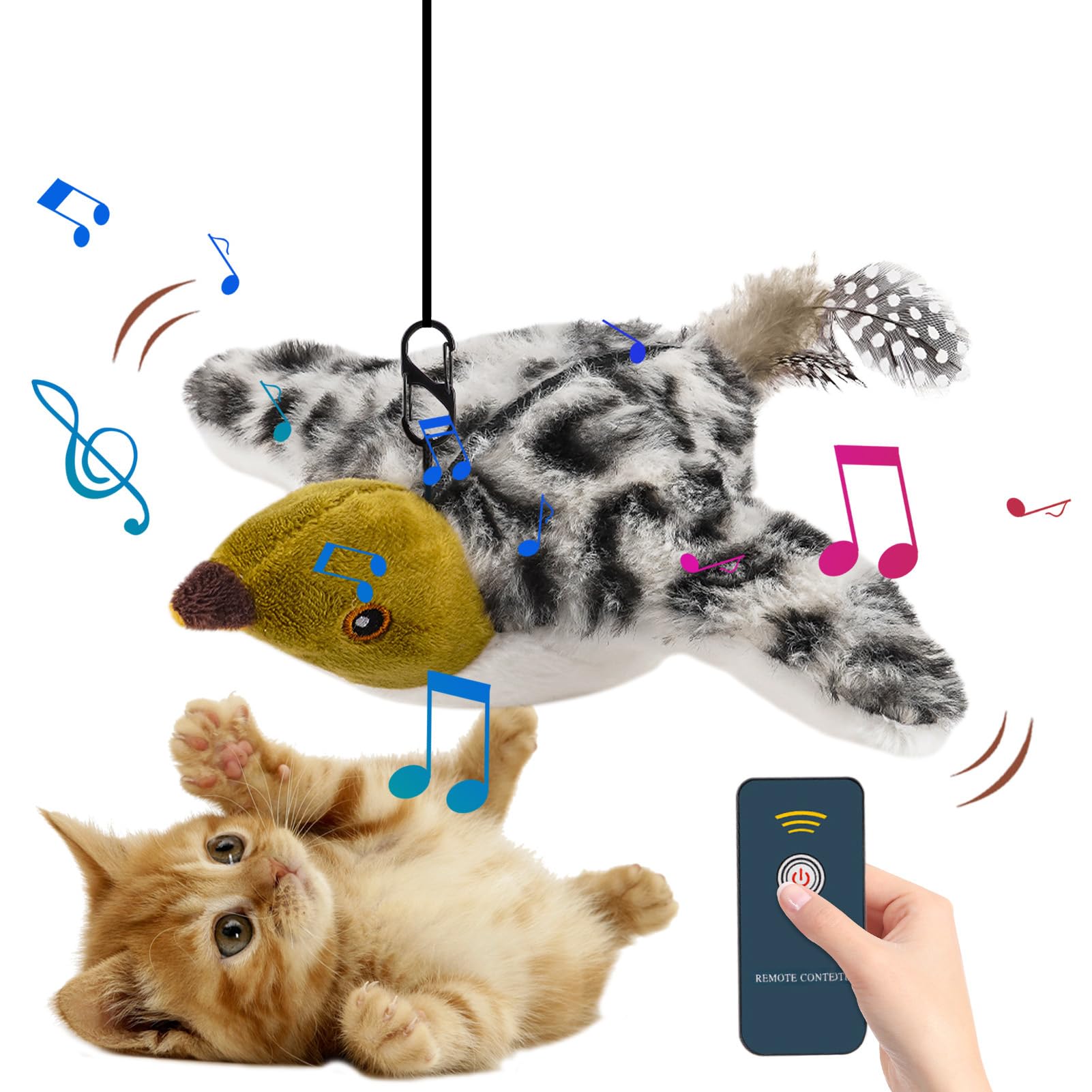 Flapping Sparrow Cat Toy - Sparrow Catnip Toys for Cat Exercise - Sparrow Catnip Toys, Simulation Bird Interactive Cat Toy, Cat Plush Bird Toy