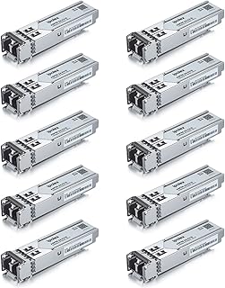 Gigabit SFP Multi-Mode 1000Base-SX Transceiver Module for Cisco GLC-SX-MMD, Cisco Meraki, Ubiquiti, Netgear, D-Link, Supermicro, Mikrotik (MMF, 850nm, 550-Meter, LC, DDM)(Pack of 10)