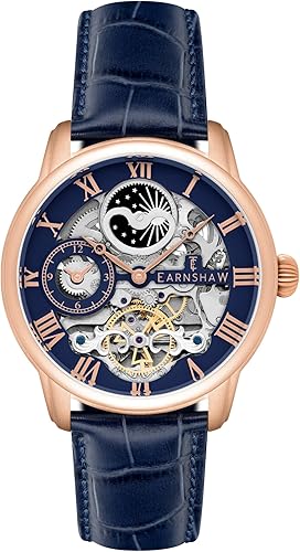 Miniatura 8 de Thomas Earnshaw Reloj esqueleto automático de 1.732 in de longitud para hombre con correa de cuero ES-8006