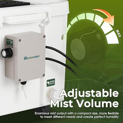 Miniatura 5 de Mxmoonant Kit de humidificador ultrasónico de 44.1 lbsH, volumen de niebla ajustable  Llenado automático de agua  Controlador de humedad