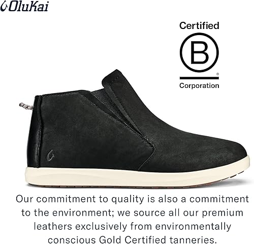 Miniatura 4 de OLUKAI Hawai'iloa Manu Hope - Botines para mujer, suaves y cómodos, impermeables, de cuero de grano completo, paneles elásticos para ajuste