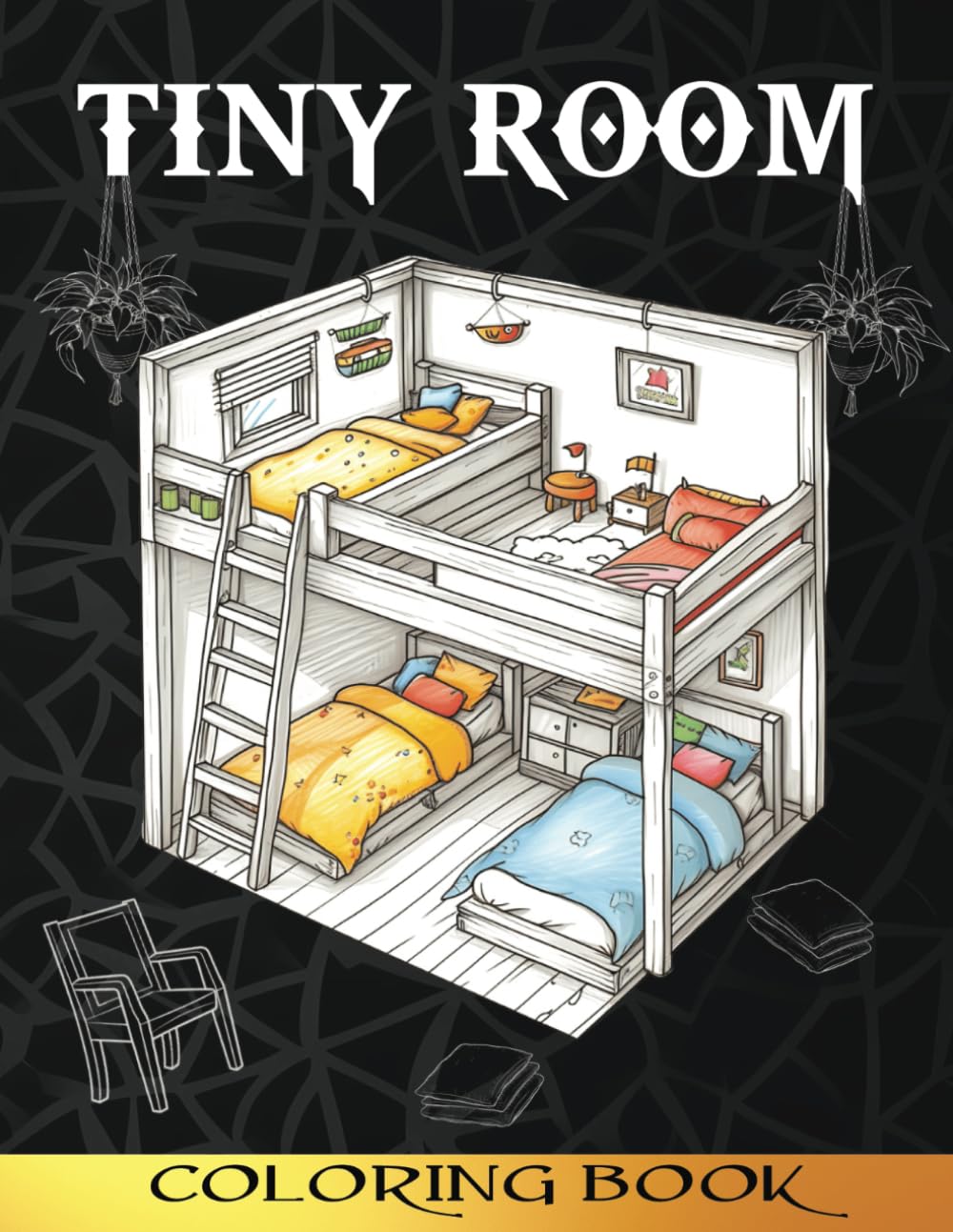 Tiny Room Coloring Book: Interior Designs with Cozy, Miniature, and Pocket Rooms for Relaxation and Stress Relief