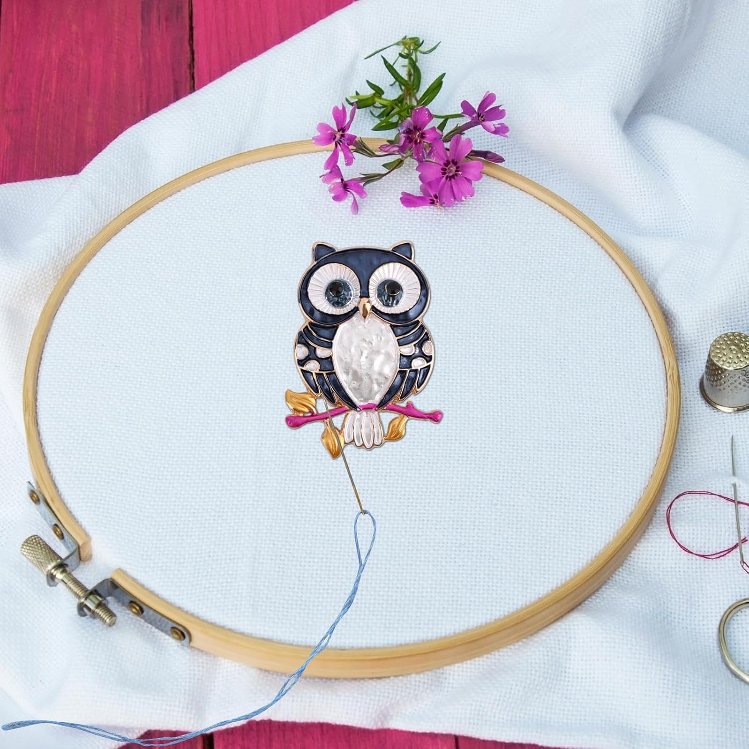 Needle Minder Magnet, Owl Magnetic Needle Holder Magnetic Cross Stitch Accessories for Cross Stitch Needlework Embroidery Sewing Lover Gift