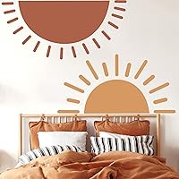Vista 1 de Calcomanía de pared de medio sol, calcomanías de pared grande, calcomanías de pared para habitación de bebé, calcomanías de sol para paredes