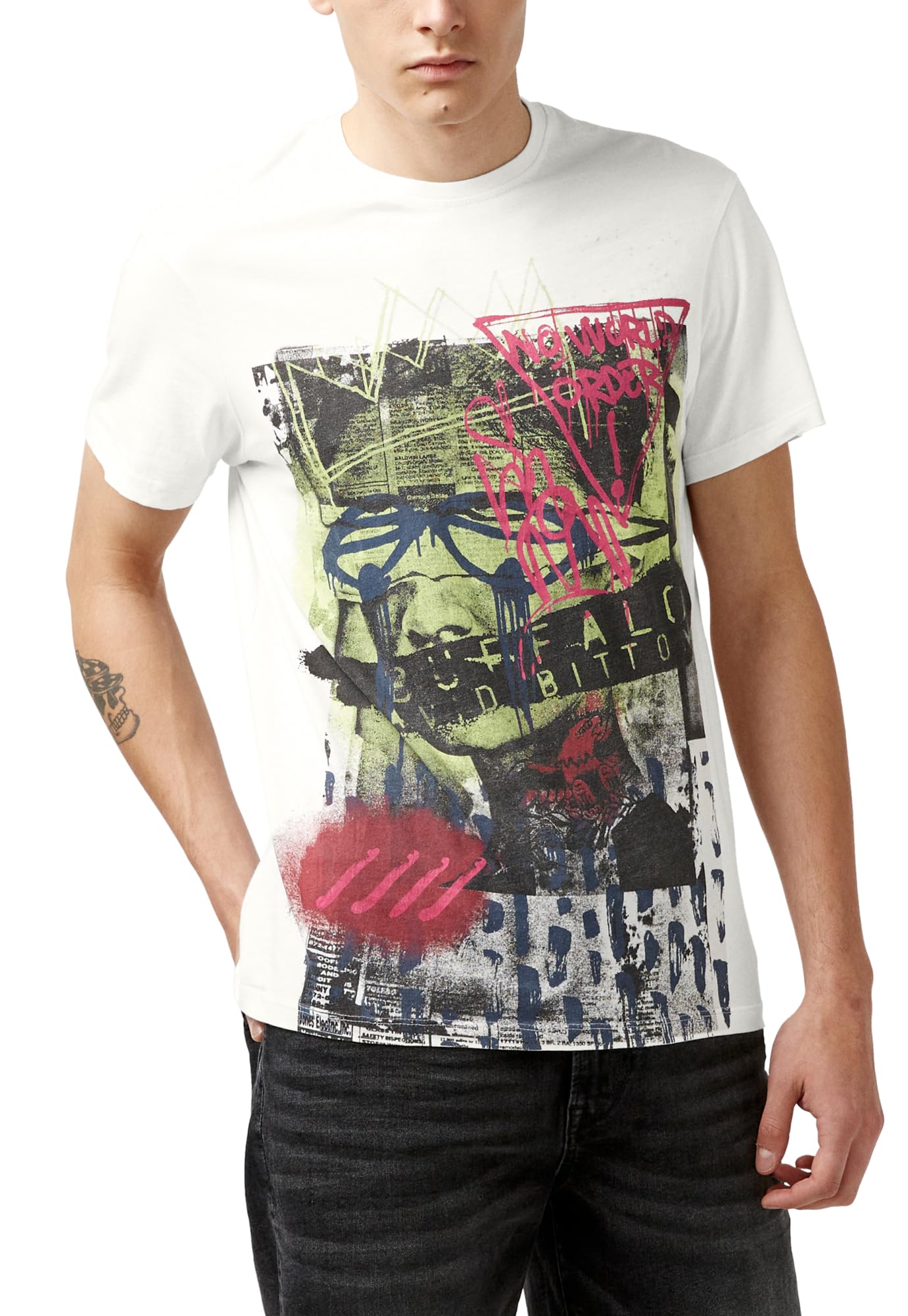 Mens Short Sleeve Crew Neck Graphic Tee