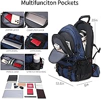 Vista 3 de Nerlion 40L Hiking Backpack Travel Backpack for Men Women Camping Waterproof Outdoor Hiking Daypack Lightweight Backpack (Blue)