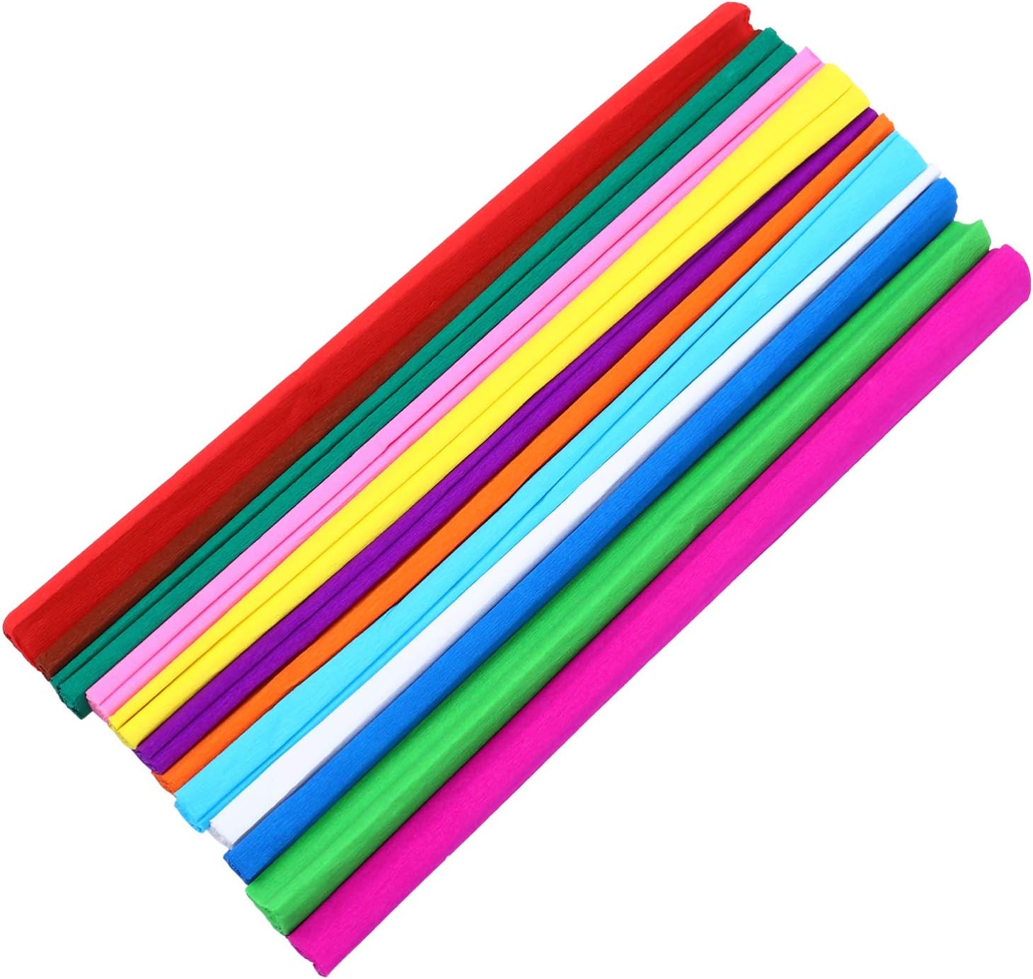EXCEART 12 Rolls Packing Crepe Paper Rolls Paper for Crepe Paper Flowers Wrapping Floral Artwork 12 Color Sheets