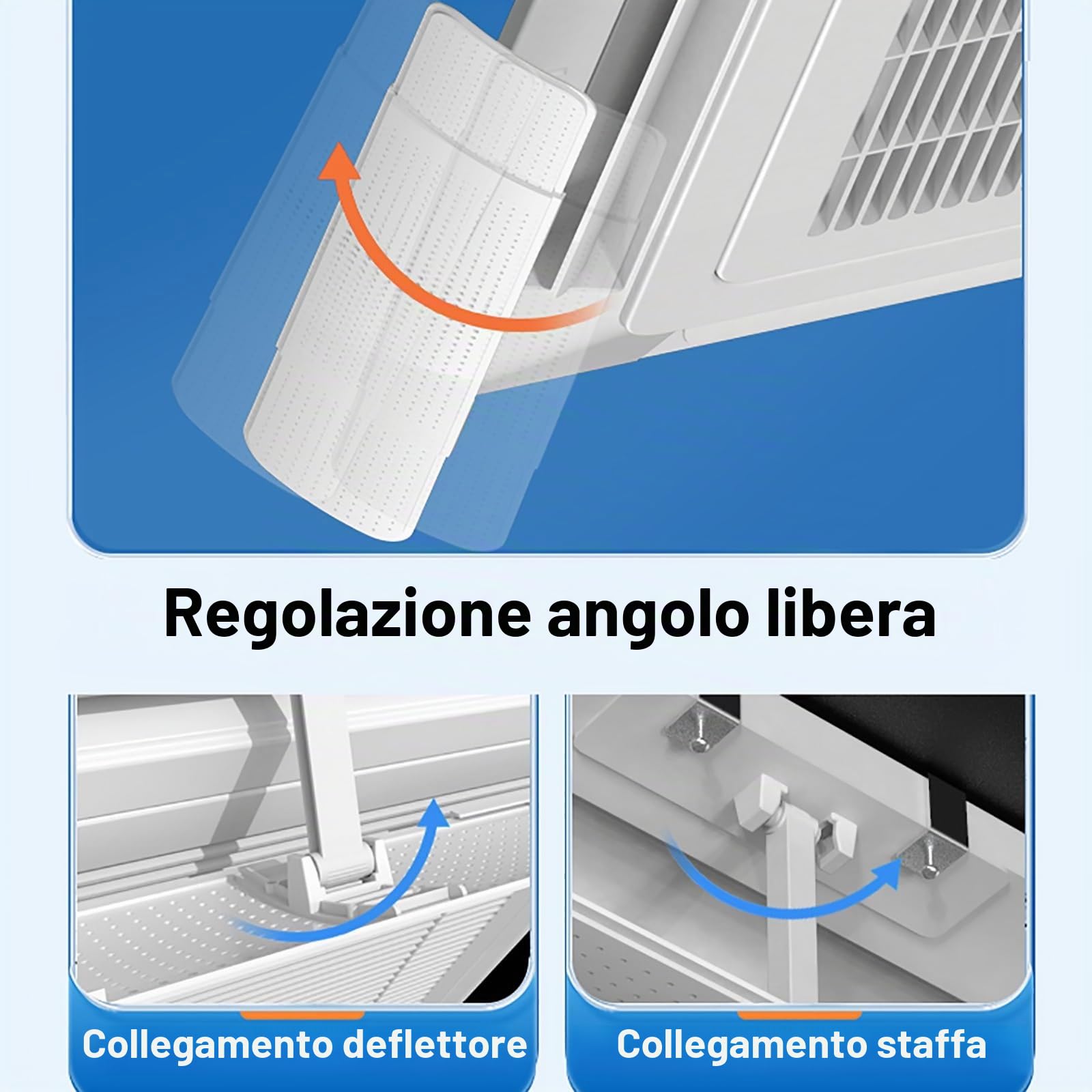 Deflettore Condizionatore Retrattile Deflettori per Condizionatori Regolabile Deflettore Aria Condizionata per unità a Cassetta da Soffitto, 4 Pezzi