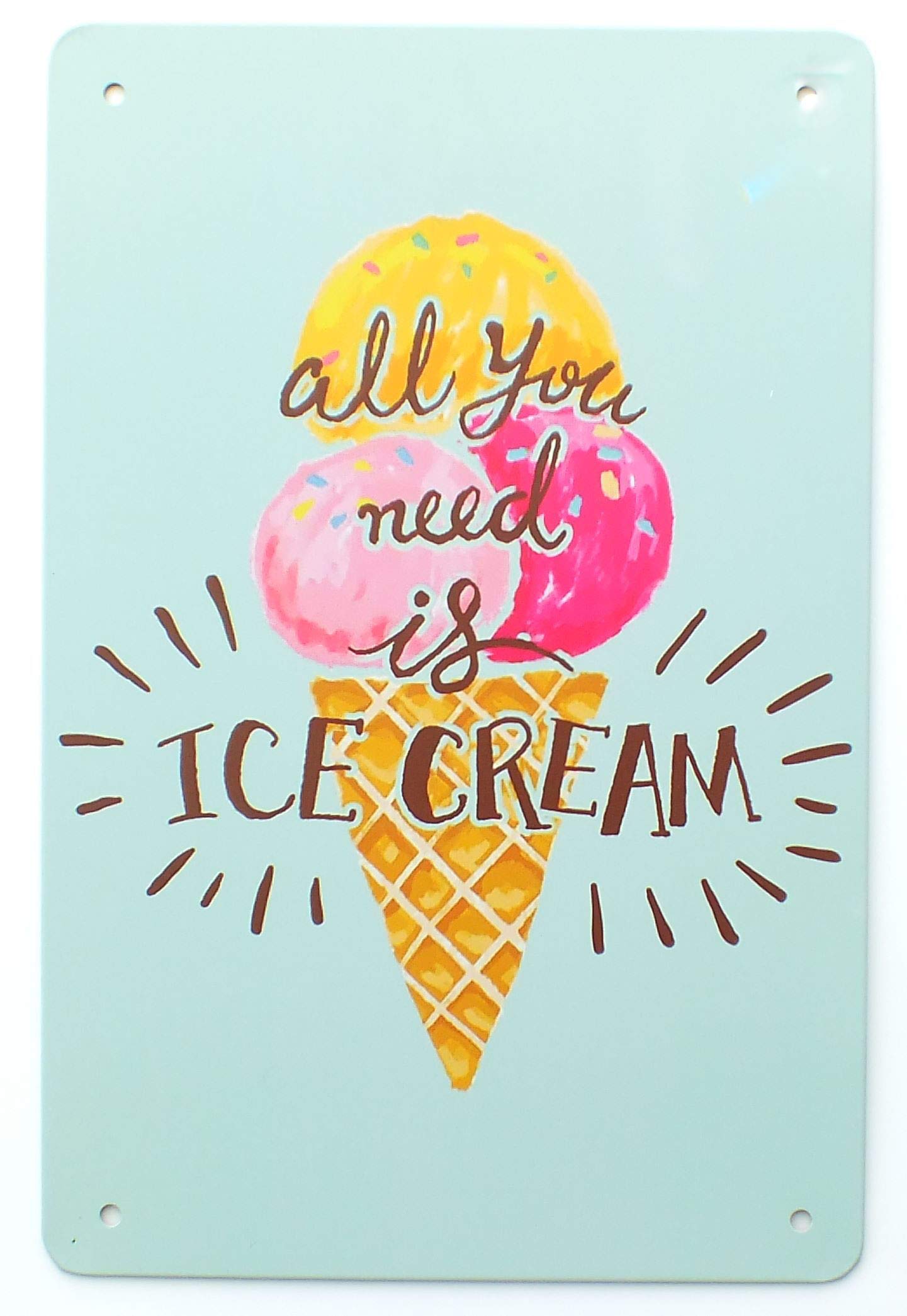 Greenzone 309 - Ice Cream Tin Metal Sign Plaque Bar Pub Vintage Retro Wall Decor Poster Home Club Tavern Wall Door (30 X 20 Cm) - Uk Company (309 - Ice Cream)