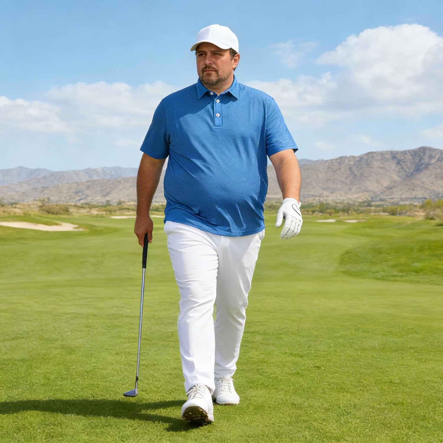 TAPULCO Men's Big and Tall Golf Polo Shirt Moisture Wicking Casual Lightweight Breathable Performance Shirts (2XL-5XL)