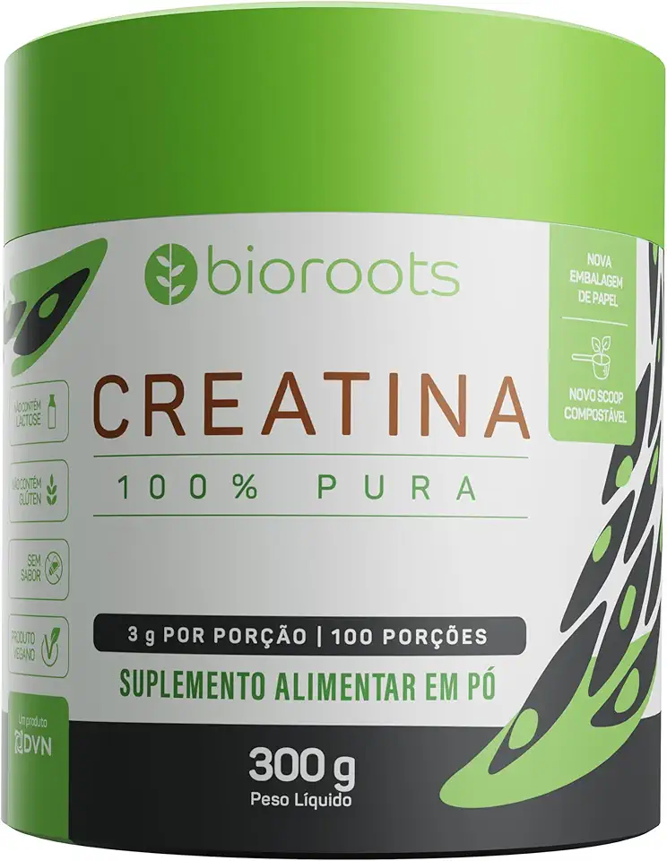 Creatina 100% Pura Monohidratada 300g - Bioroots - Músculos e Energia