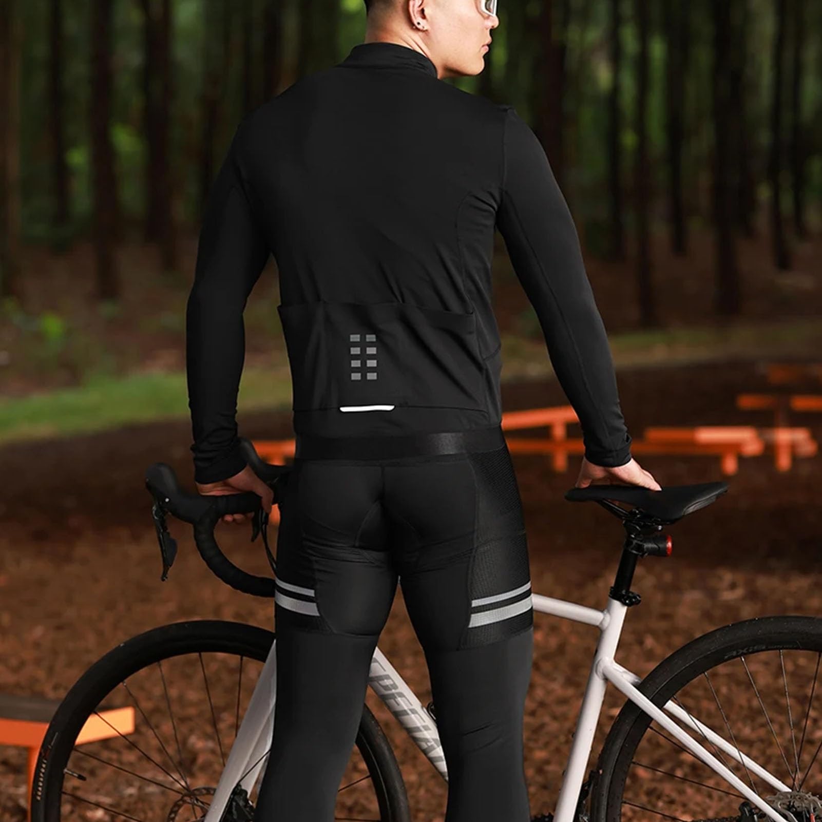 Chaqueta de Ciclismo para Hombre, Resistente al Viento Transpirable Chaqueta para Exteriores Softshell de Invierno Polar Reflectante Chaqueta Deportiva