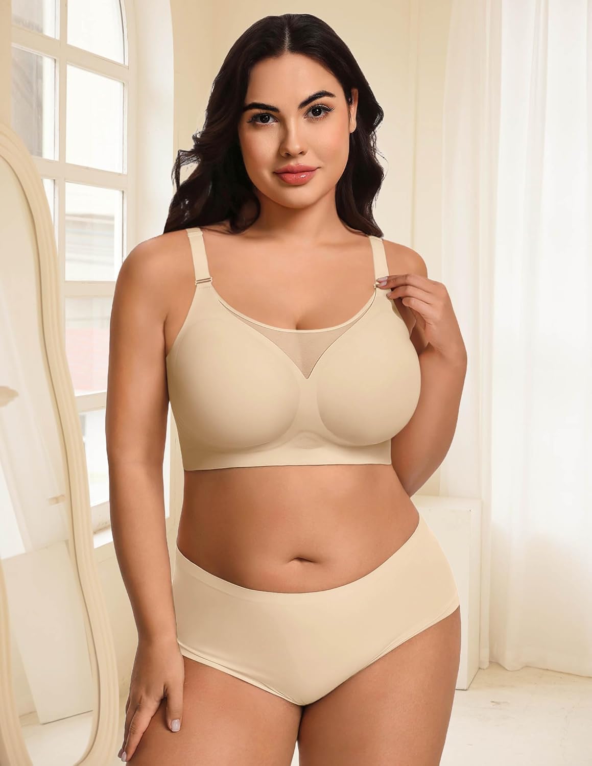 Avidlove Wireless Bras for Women Seamless Push Up Full Coverage Bra Mesh Comfy Bralette Tshirt Everyday Bras - Image 7