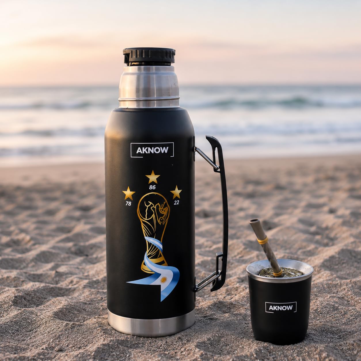 Amazon.com: Thermo Argentino mate water World Cup Stainless steel