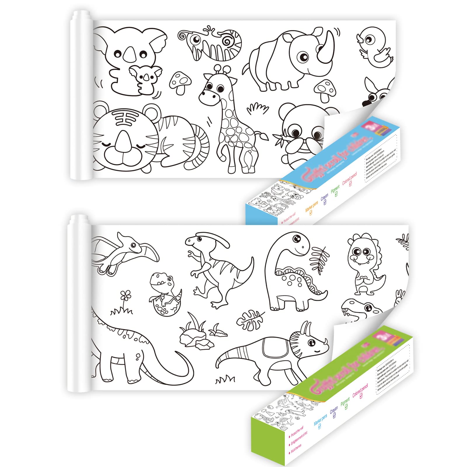 Children's Drawing Roll - Coloring Paper Roll for Kids, Drawing Paper Roll DIY Painting Drawing Color Filling Paper, 120 * 11.8 Inches