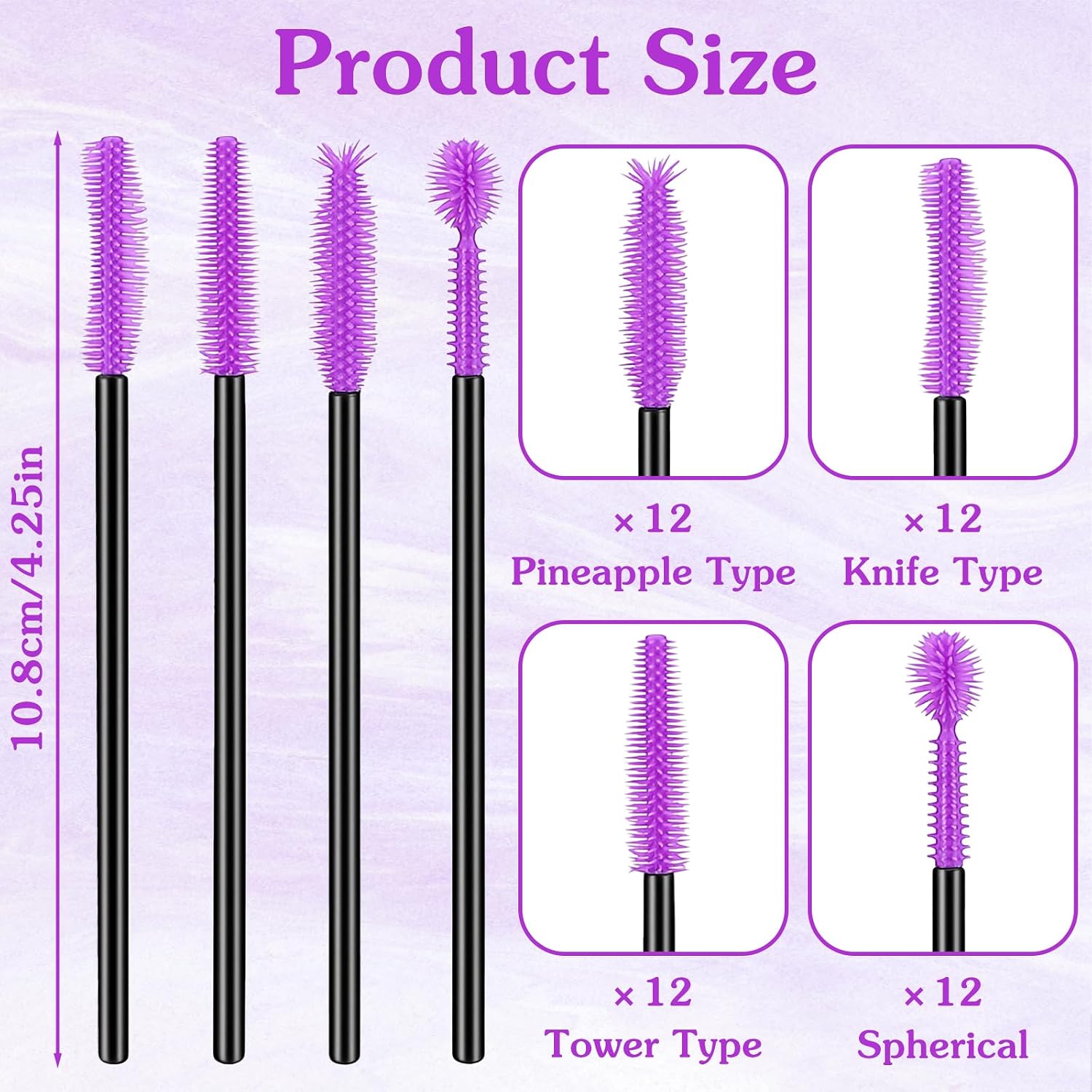 Sewing Machine Cleaning Brushes 48PCS, Silicone Dense Bristles Cleaning Kit for Internal Spool Area, Reusable Sewing Machine Maintenance Tools Purple 4 Styles