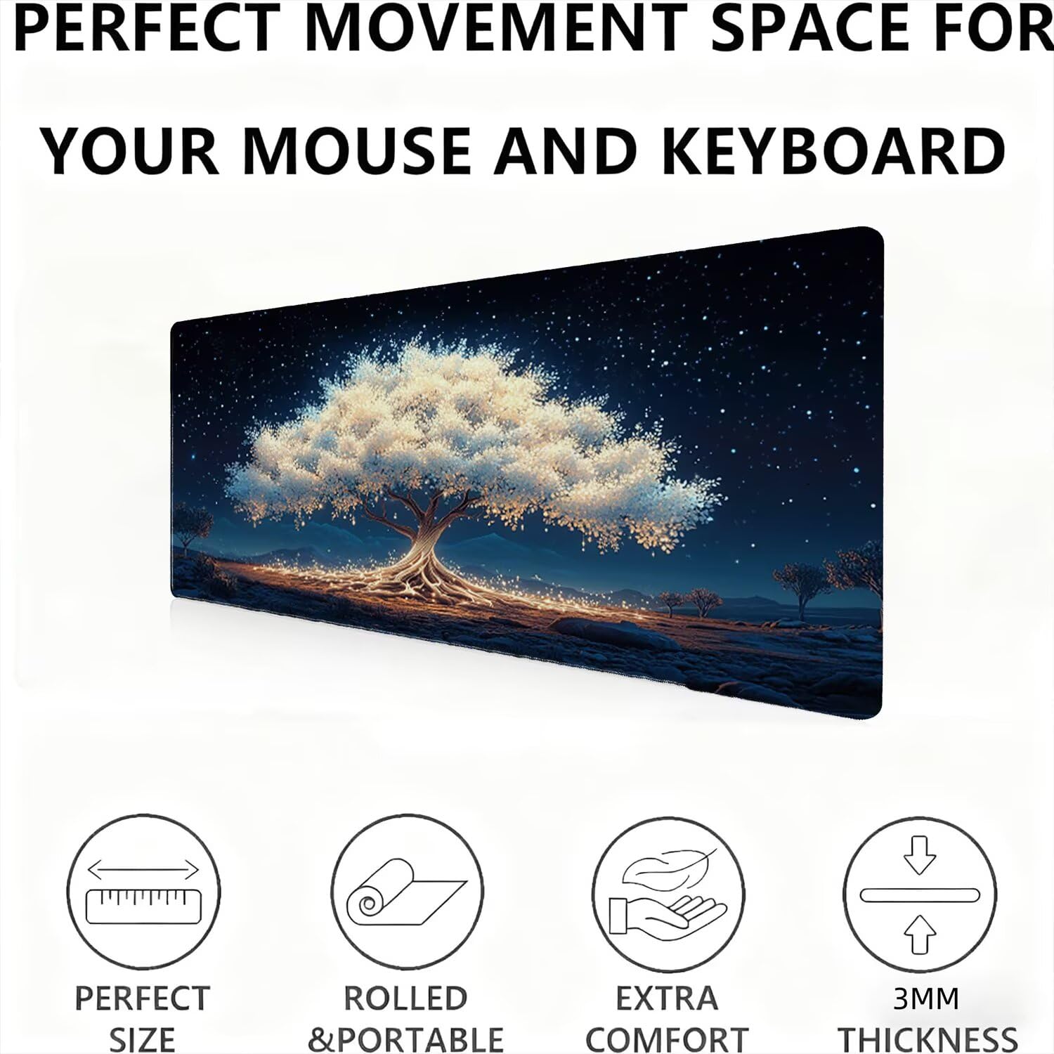 Podkładka pod mysz, podkładka pod mysz XXL 1200 x 600 podkładka pod mysz dla graczy, wodoodporna gumowa podstawa, duża podkładka pod mysz do gier na biurko wodoodporna antypoślizgowa podkładka pod