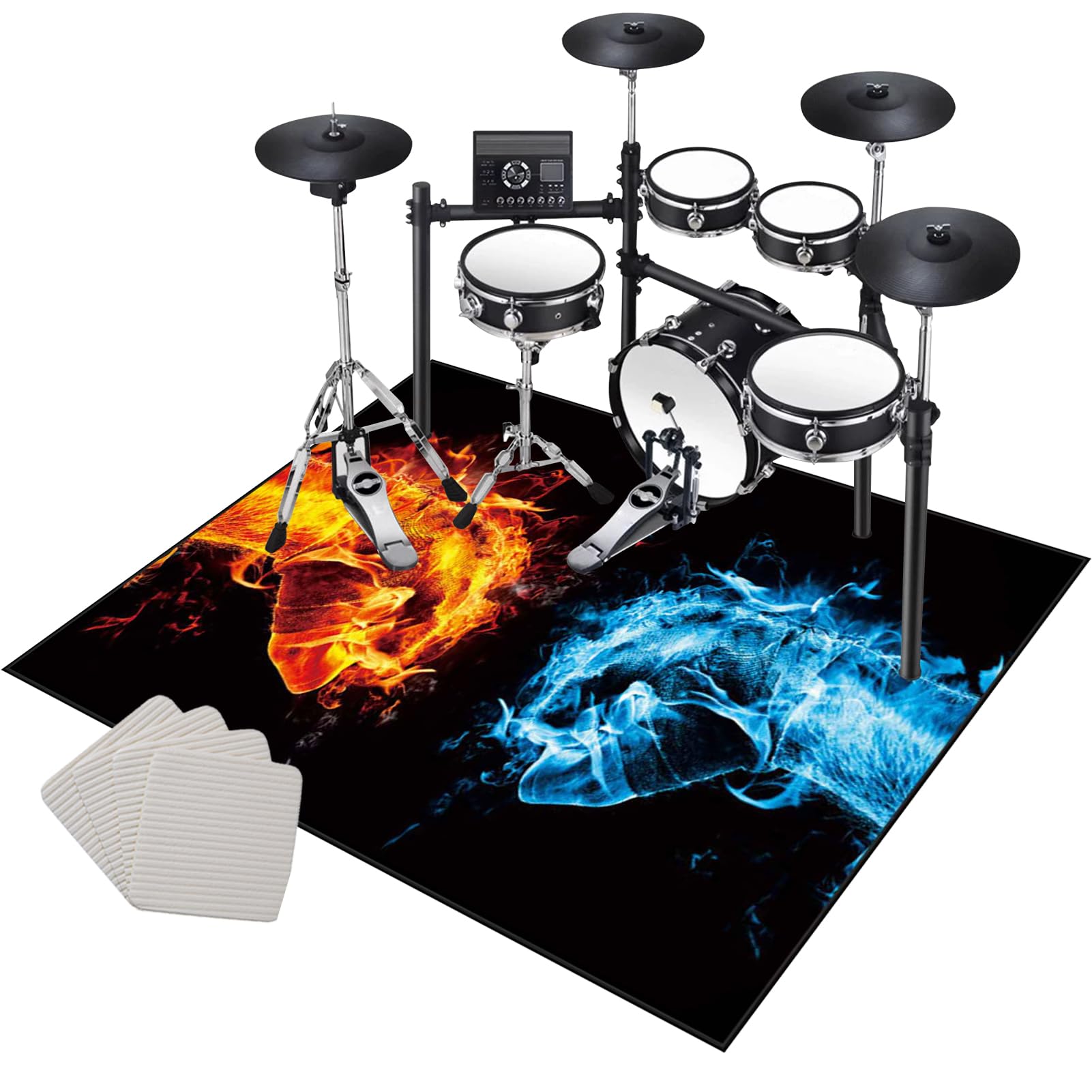 Tapis Pour Batterie Antidérapant 160x150 Cm - Insonorisant Pour Batterie Acoustique Ou Électronique