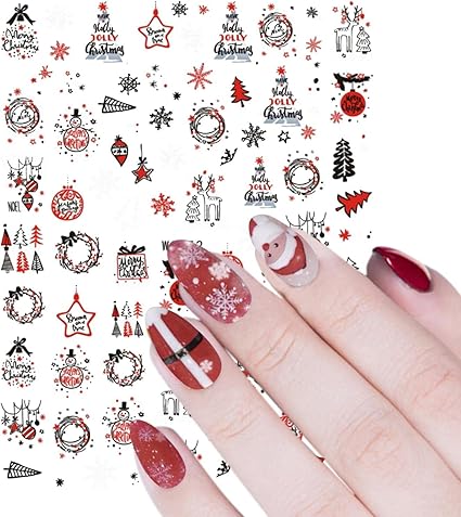 Amazon ネイルシール 手 3d おしゃれ クリスマステーマ柄 ネイルステッカー 3d 花柄 キャラクター ネイルアートシール 和柄 3d ネイルシール かわいい 貼るだけ ジェルネイルシール クリスマス ネイル デザインシール ステッカー おうち時間 初心者 06 Foreted