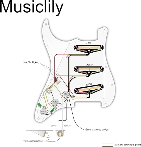 Miniatura 2 de Musiclily Golpeador cargado con cable SSS de 11 agujeros con doble riel caliente de alto rendimiento para guitarra eléctrica Fender Squier Strat, 4