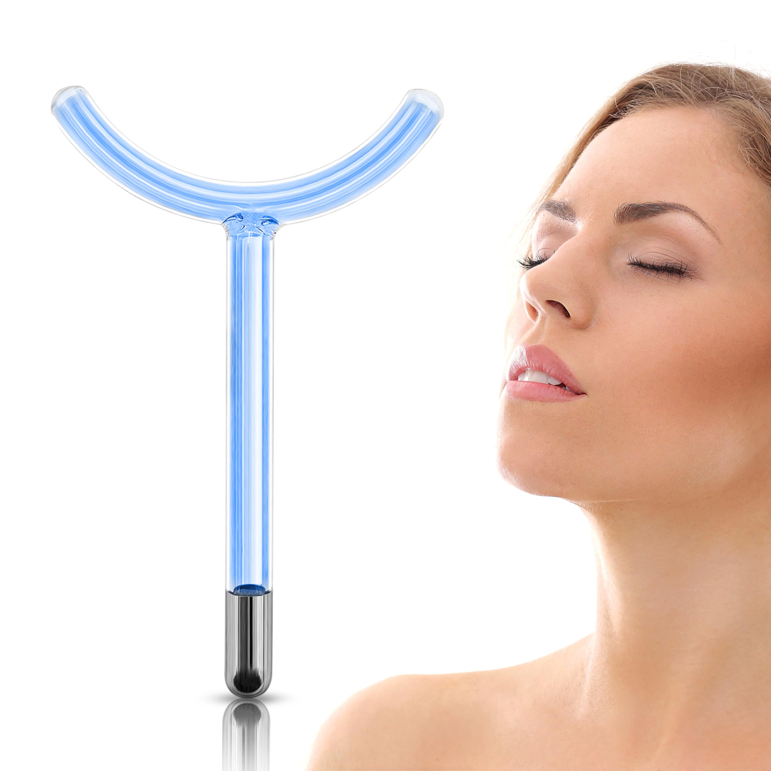 Electrode Wand Glass Tube Handheld Spare Parts for Hi Frequency Instrument Elitzia ETHB01 (Blue Y Shape)