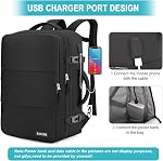 Carry on Backpack, Extra Large Travel Backpack Expandable Airplane Approved Weekender Bag for Men and Women, Water Resistant Lightweight Daypack (Black (Backpack With 4 Packing Cubes))