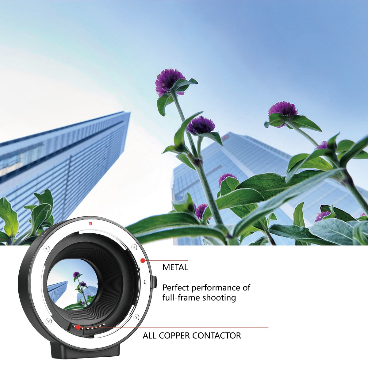 Meike MK-C-AF4 Adapter Extesnion Tube Compatible with Canon EF EF-S lens to EFM-Mount Camera