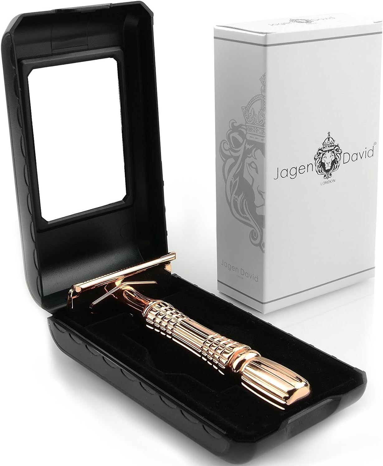 Jagen David ® E01 - Double Edge Razor Safety Razor Fits All Double Edge Razor Blades Unique Christmas Gift for him (Gold)