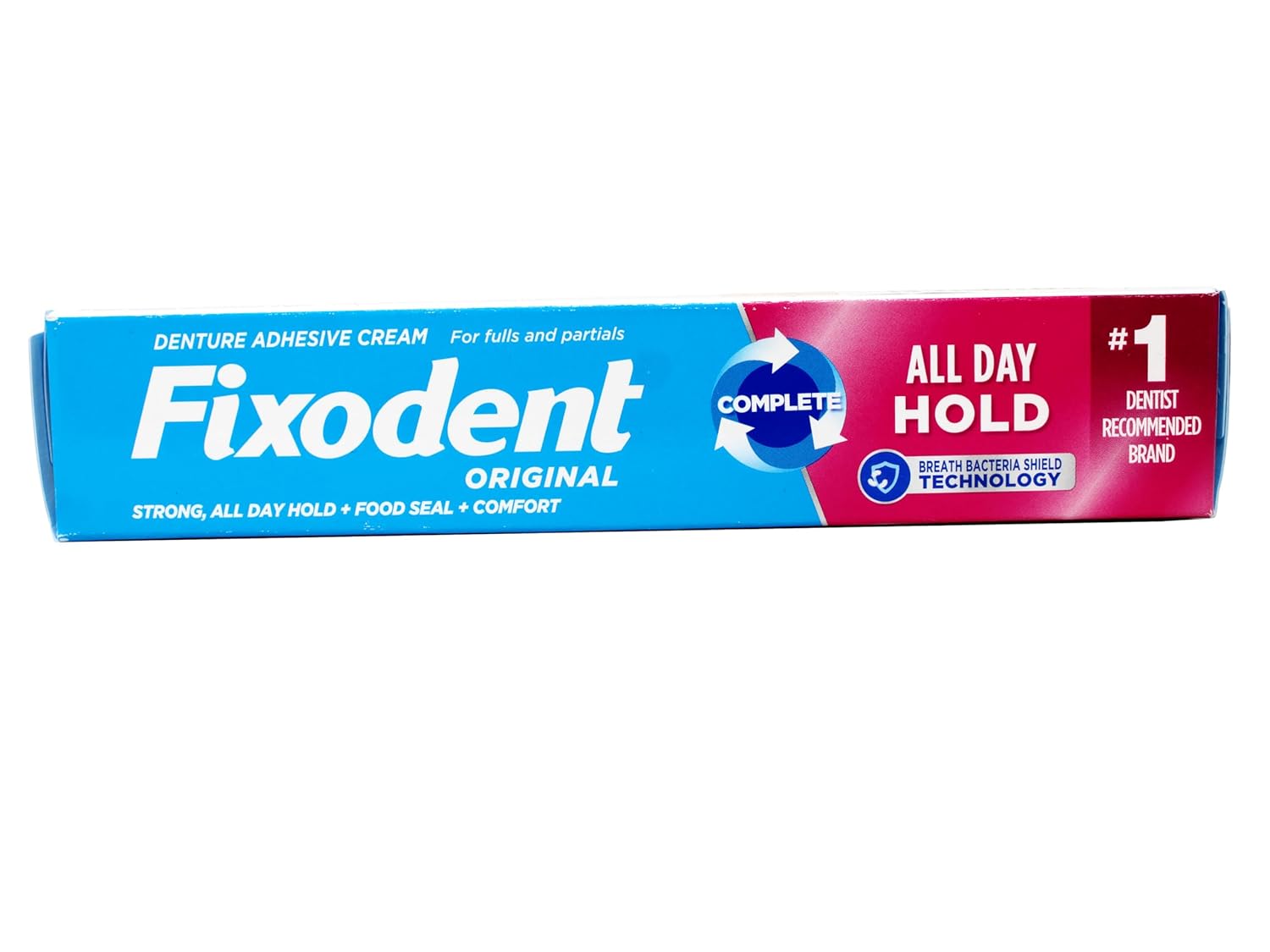 Fixodent Denture Adhesive Cream Original, All Day Hold for Fulls and Partials, 2.4 oz - 8 Pack