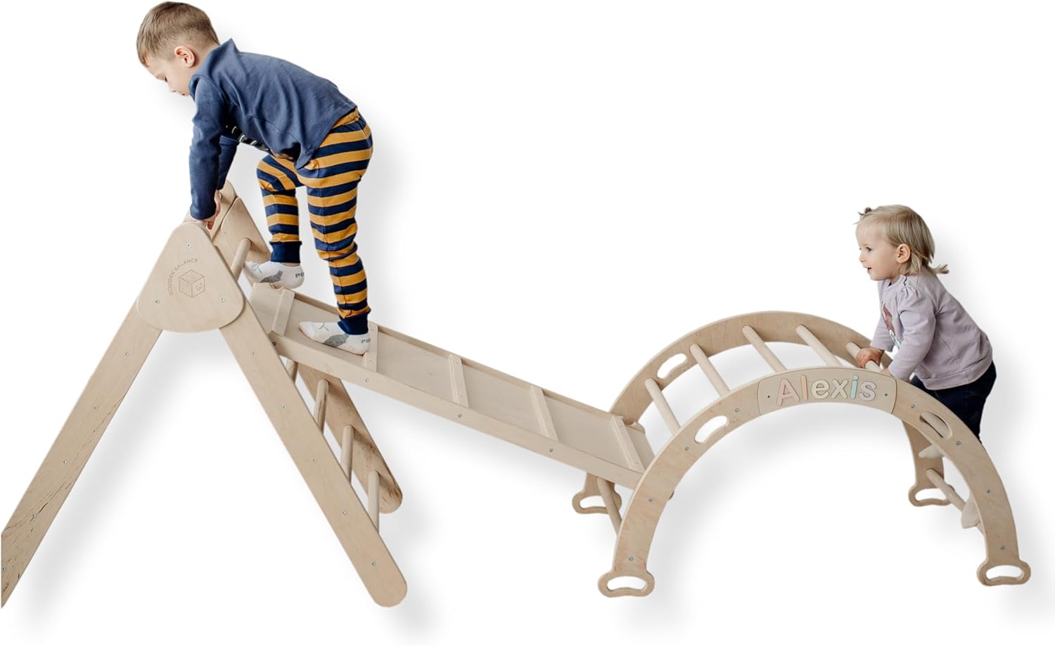 Montessori Climber Set, Foldable Climb Triangle + Climbing Arch + Wooden Ramp, Toddler Climber, Montessori Furniture, Toddler Gym