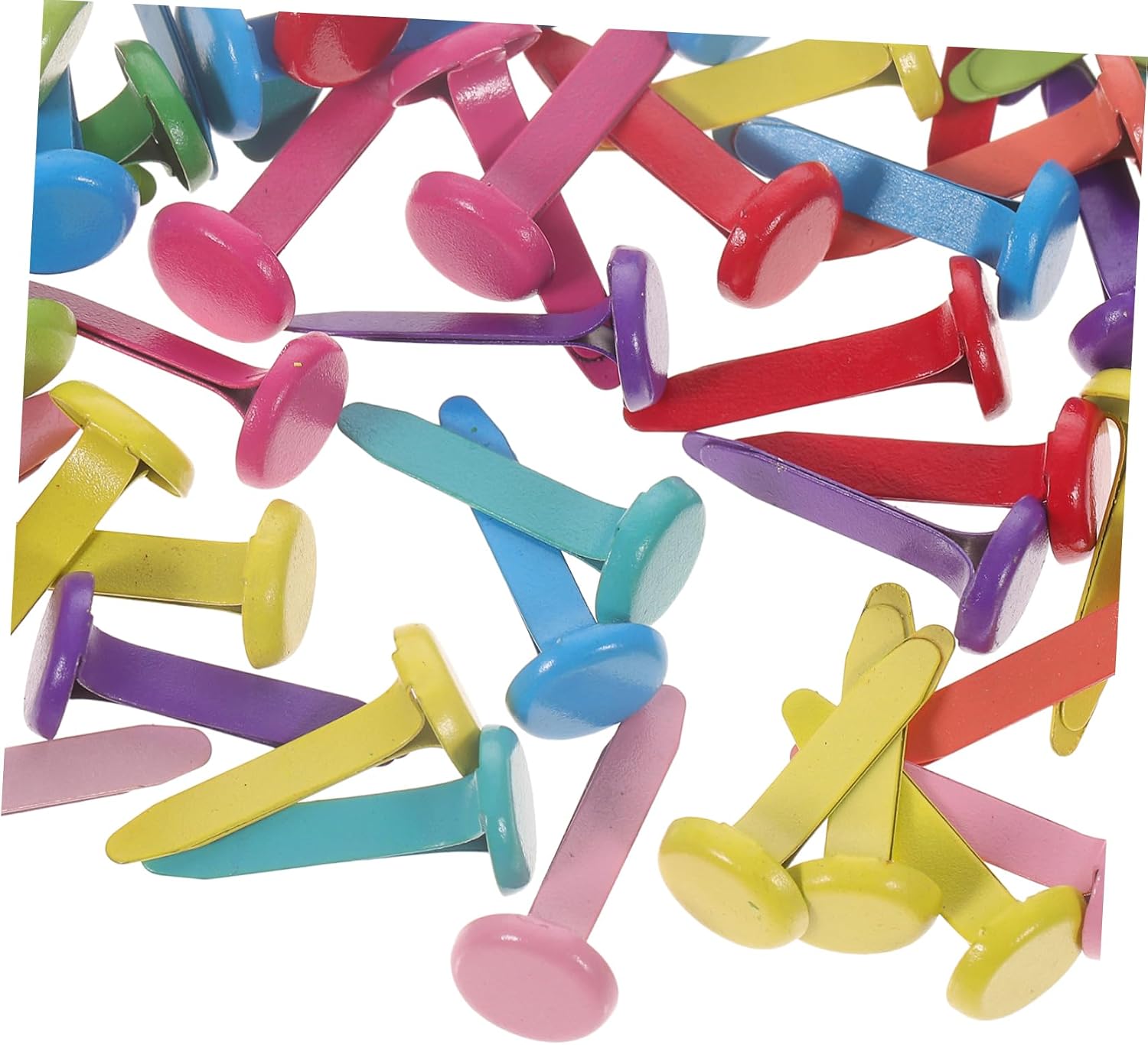 SEWOART 6bags Colorful Paper Brads Durable Fasteners for Scrapbooking and DIY Crafts Two-Prong Design for Easy Use