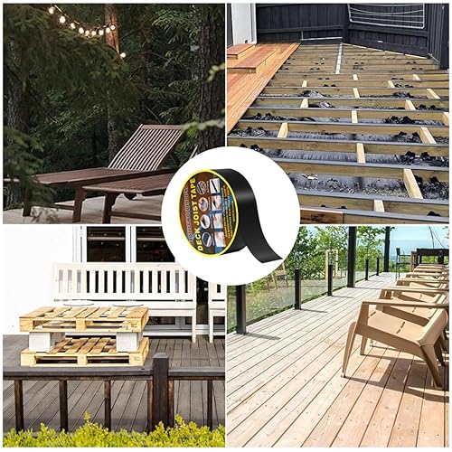 Miniatura 7 de CXWLTT Cinta de vigueta de cubierta de 2 x 39 pulgadas, sello impermeable antiséptico de butilo, cintas intermitentes resistentes a la intemperie