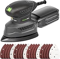 GALAXPRO Detail Sander 1.1A Motor 13000 OPM Compact Electric Sander with 20 Sandpapers Dust Box Soft Grip Woodworking Tool
