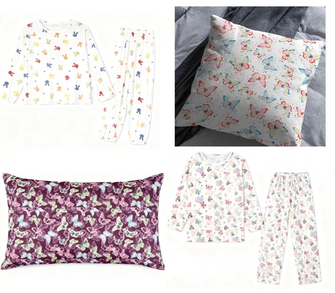 Tkanina bawełniana, towar sprzedawany na metry, dla dzieci, bez środków fluorescencyjnych, kolorowy wzór motyla, tkanina dekoracyjna, towar na metry, 100% bawełna, patchwork, do szycia