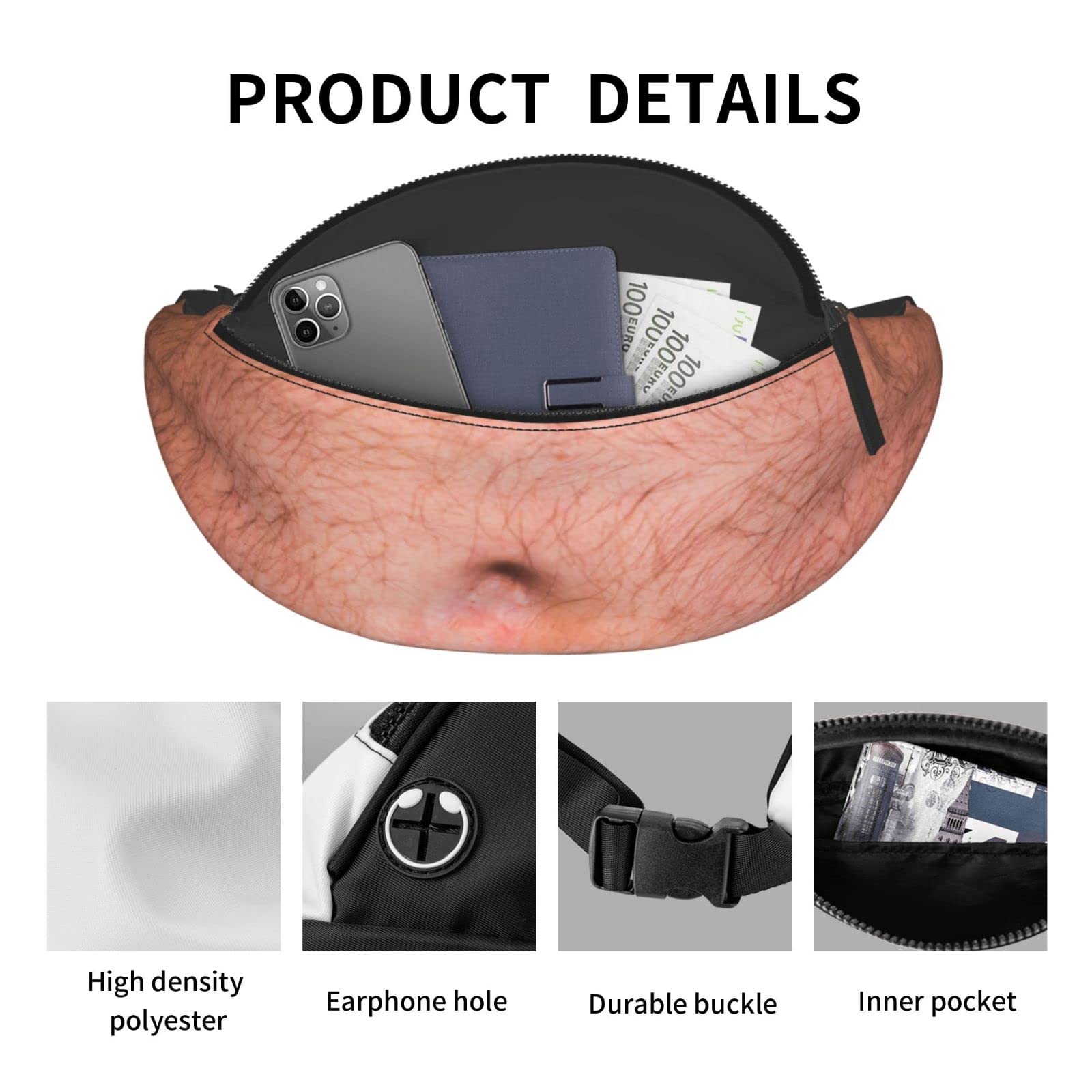 Dad Beer Belly Fanny Pack Waist Bag Adjustable Belt Bag For Men Women Traveling Hiking Cycling Running
