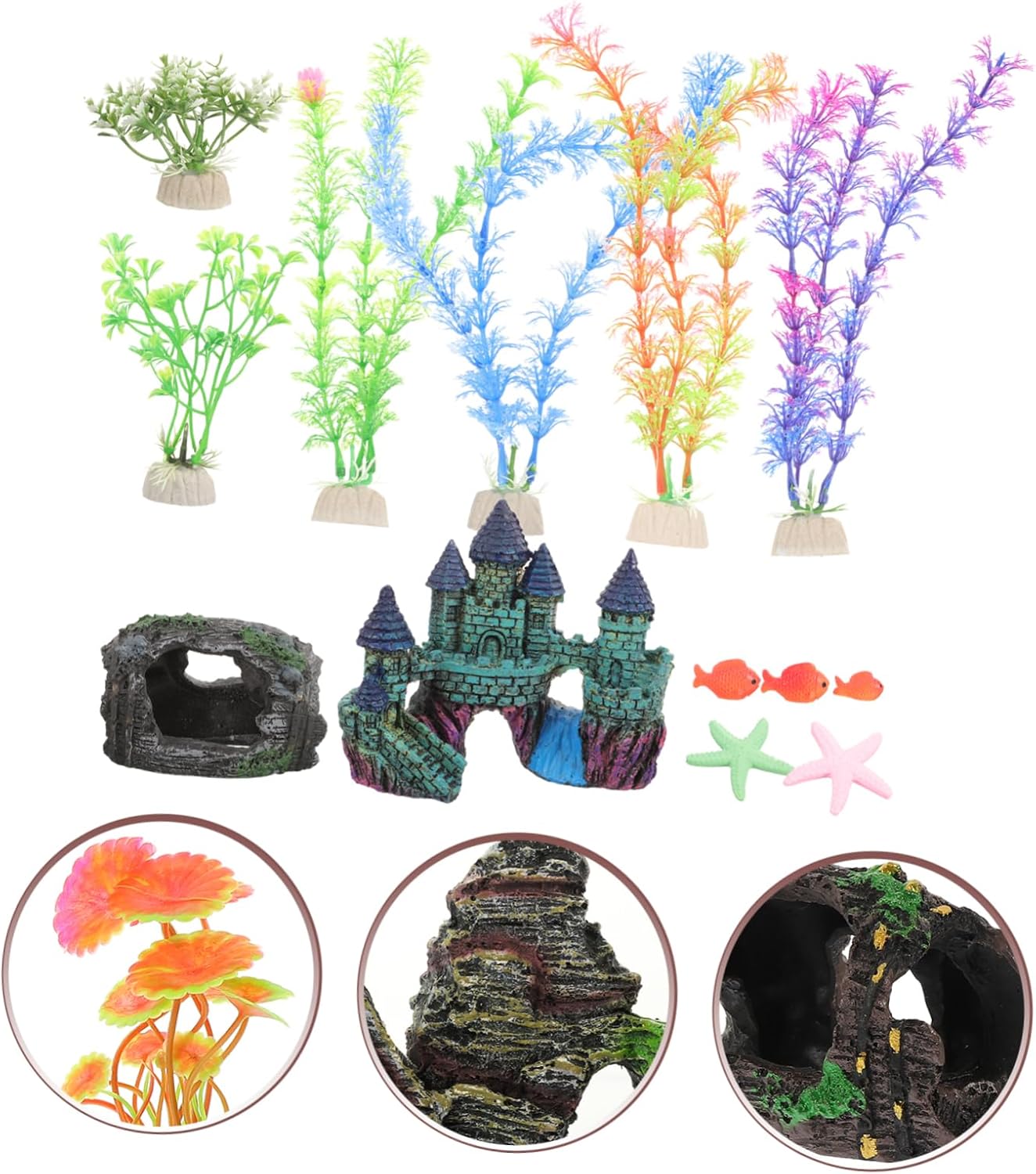 27pcs Artificial Aquarium Plant Safe Fish Tank Decorations for Betta Fish Compact and Beautiful Underwater Landscape Ornaments for Freshwater and Environments