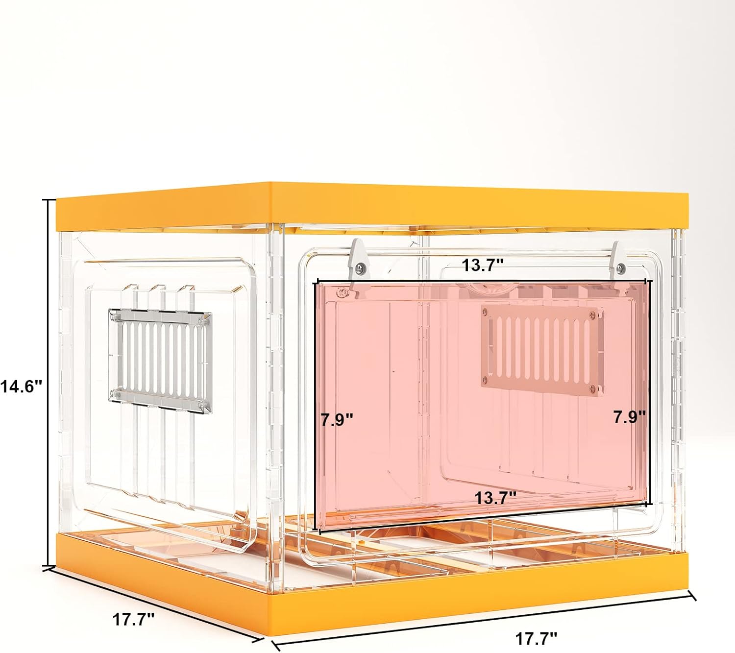 Eiiel 43.3-inch 3 Level Plastic Critter Cages with 3 Front Doors/Feeder/Wheels Small Animal Cage Hutch for Ferret Bunny Indoor Outdoor : Pet Supplies