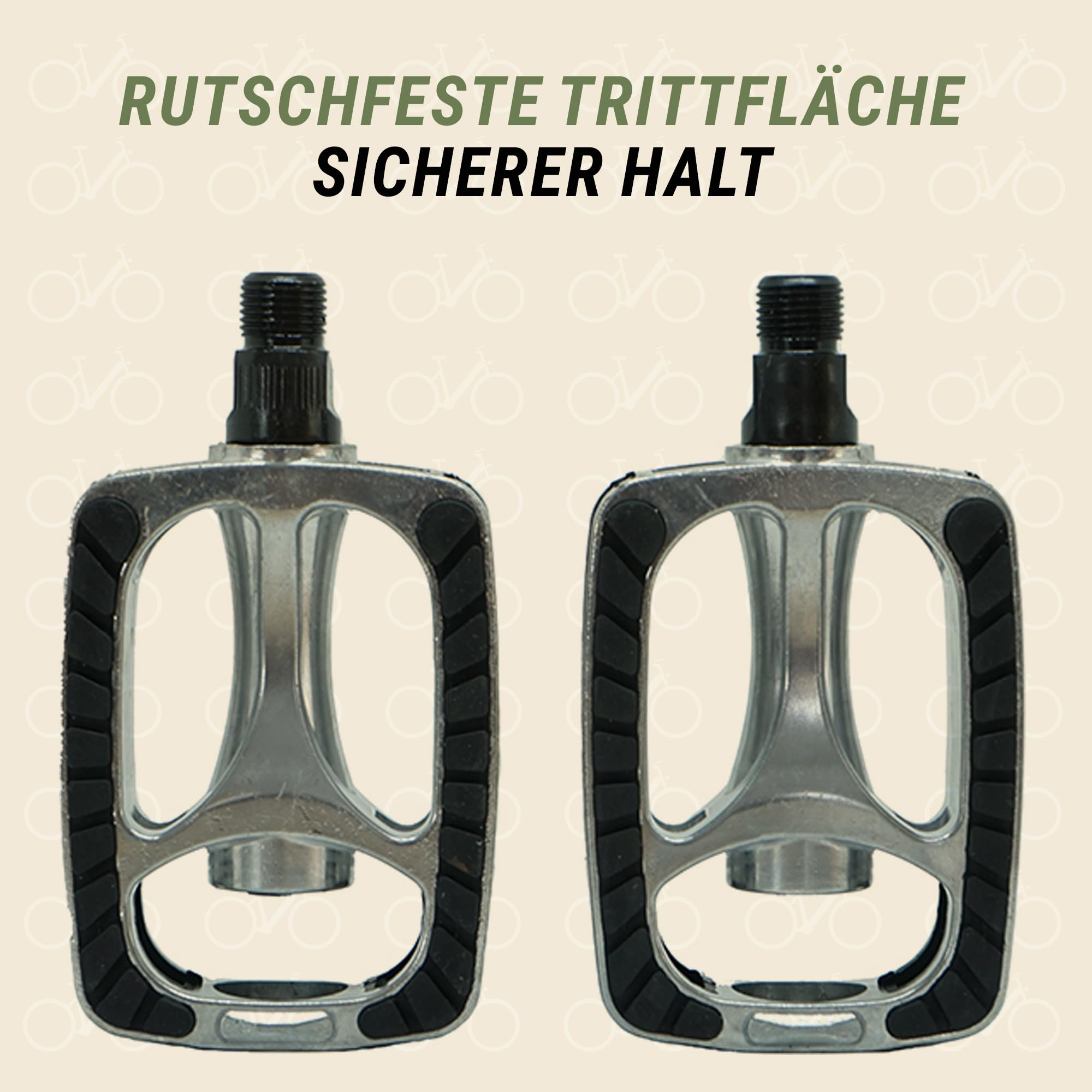 Prophete City/Trekking Fahrradpedale, Alu-Rahmen mit Gummiblock und Reflektoren, nach StVZO zugelassen, rutschfest Sport & Freizeit