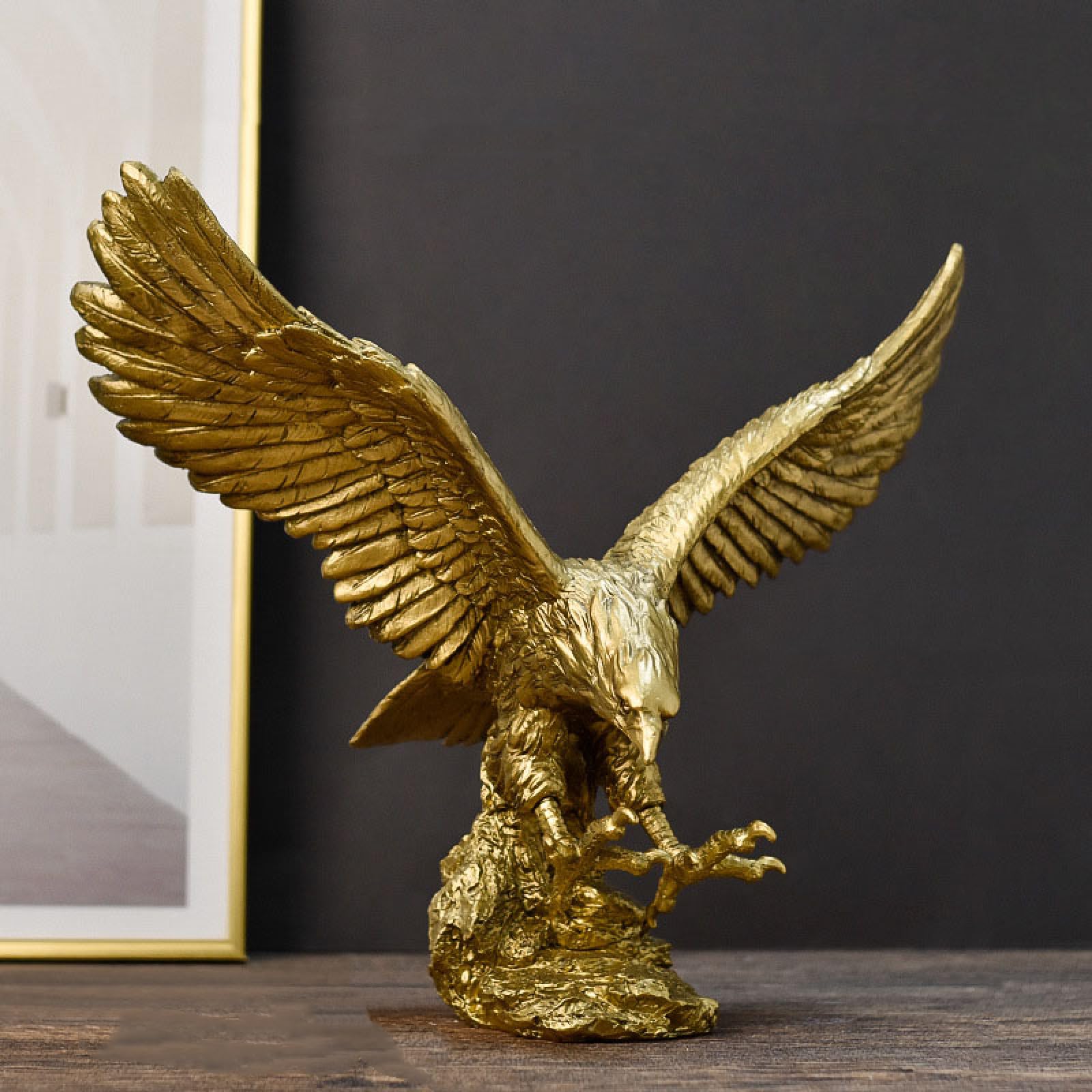 DANETI Sculpture Resin Eagle Statue Art Animal Model Collection Ornament Home Office Desktop Feng Shui Decor Figurines EagleL
