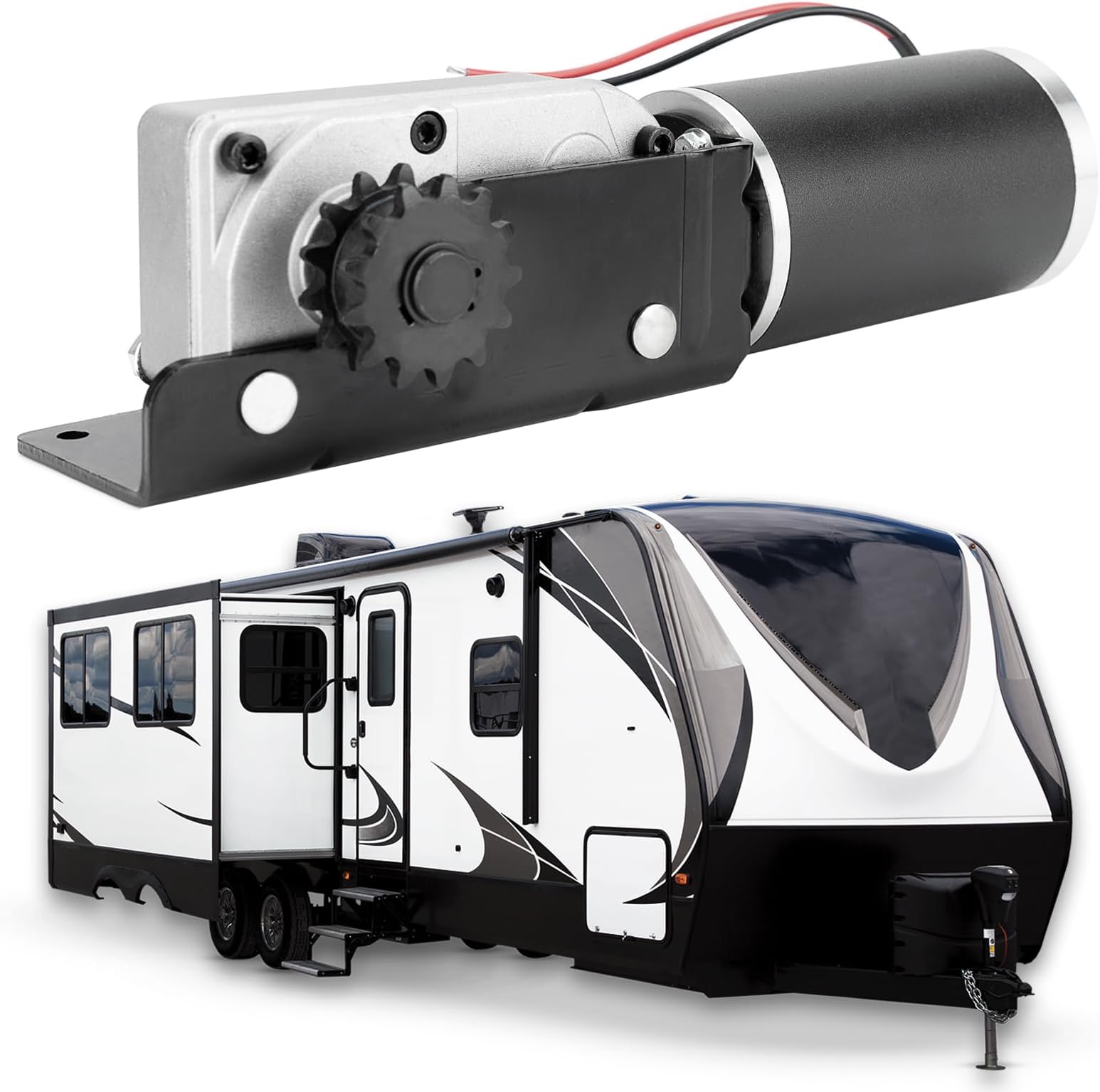 Rv Slide Out Accuslide PMDC Motor 3/16 Drive High Output Accu Slide Gearbox Housing 13 Tooth Sprocket Gear High Torque Parts Replace R25076-1 R25076 225008 25076-1 R25075 R25074 64ZY-CJ001-039