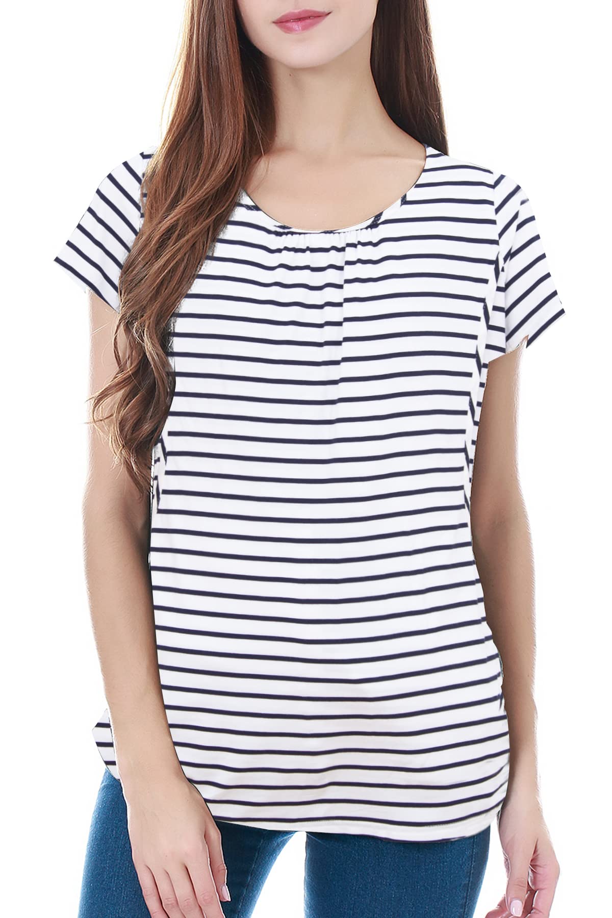 Smallshow Set da 3 Maglia da Allattamento Donna Maniche Corte T-Shirt