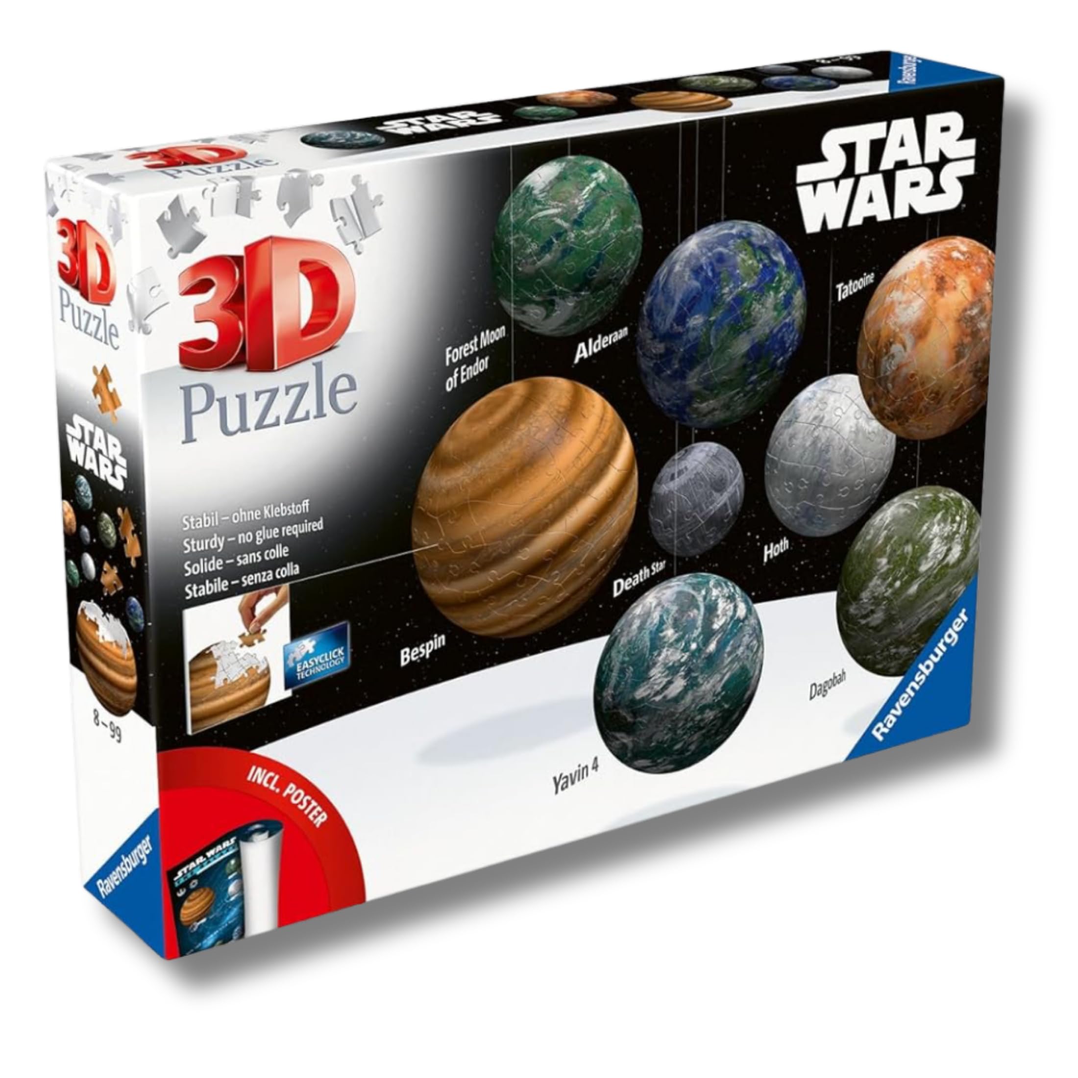 Ravensburger - Puzzle 3D Pianeti Galassia Star Wars 531 pezzi, bambini 8+ anni