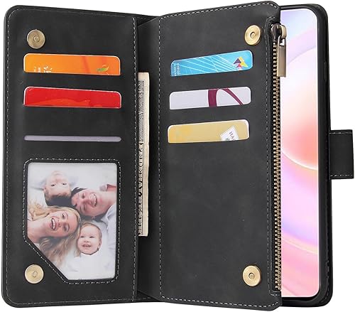 Miniatura 7 de Asuwish Funda compatible con Huawei Nova 9 SE  Honor 50 SE, protector de pantalla de vidrio templado y funda de cuero con tapa para tarjetero,