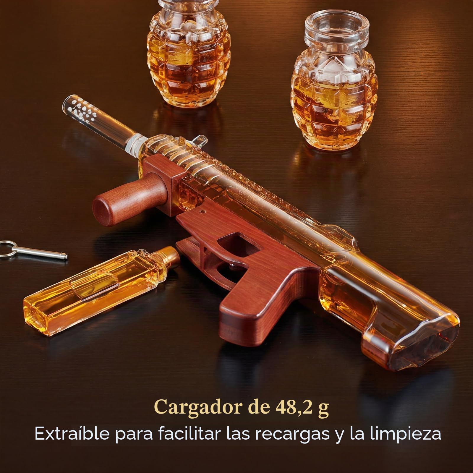 Regalos para hombres Papá, Kollea Whisky decantador set-Edición Limitada, licor decantador con bala vaso de chupito, gran regalo de cumpleaños para él-marido, regalo militar para el bar de casa